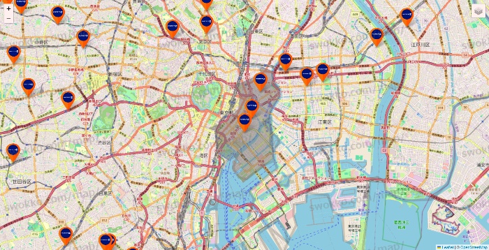 東京都のFASTGYM24の店舗地図