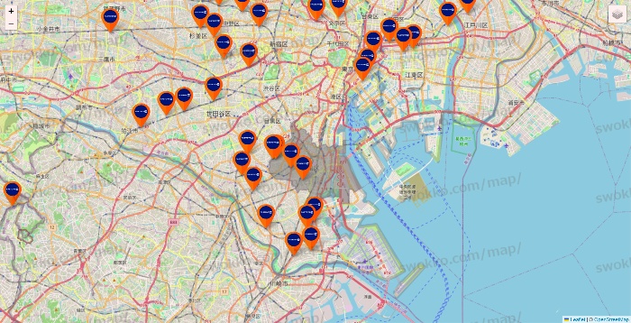 東京都のFASTGYM24の店舗地図