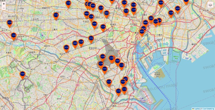 東京都のFASTGYM24の店舗地図