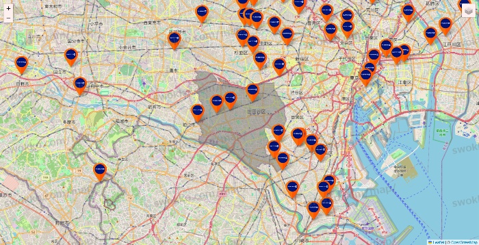 東京都のFASTGYM24の店舗地図