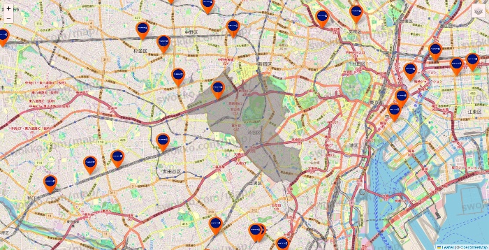 東京都のFASTGYM24の店舗地図