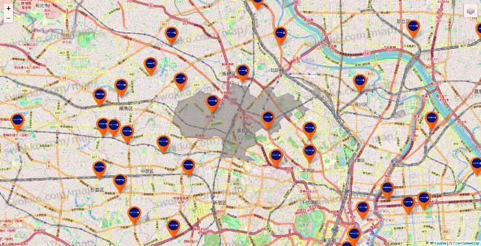 東京都のFASTGYM24の店舗地図