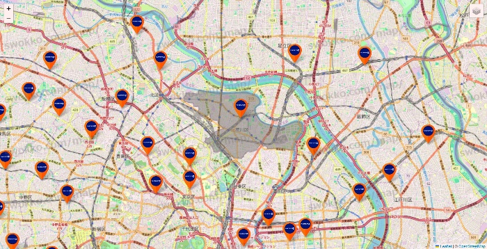 東京都のFASTGYM24の店舗地図