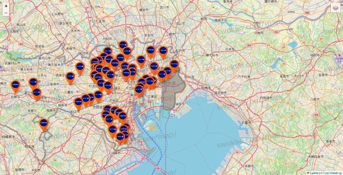 東京都のFASTGYM24の店舗地図