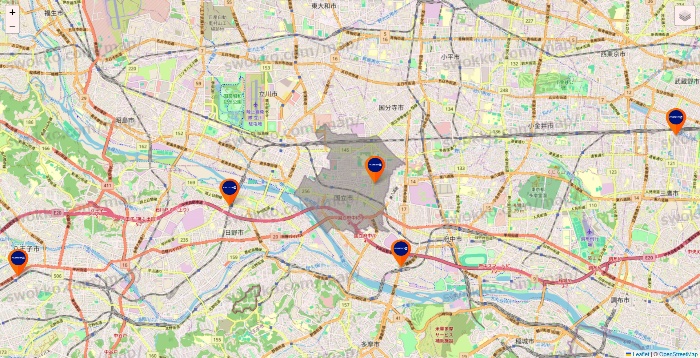 東京都のFASTGYM24の店舗地図