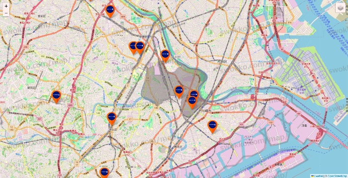 神奈川県のFASTGYM24の店舗地図