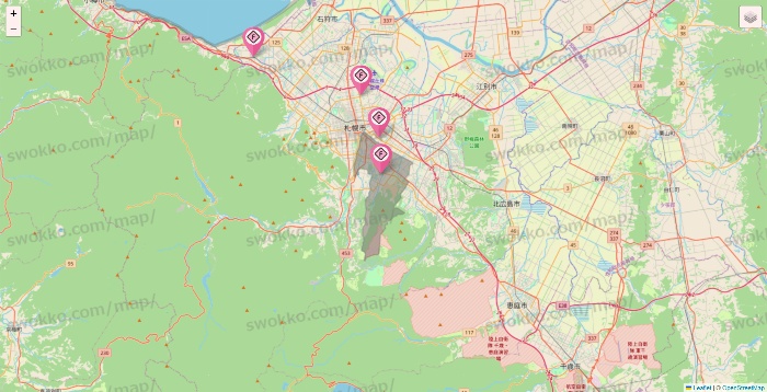 北海道のFIT365の店舗地図