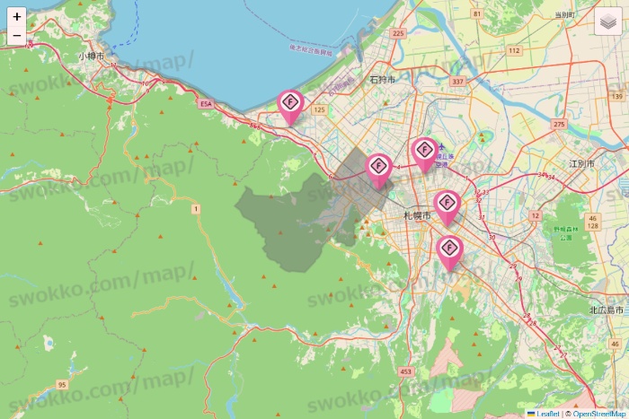 北海道のFIT365の店舗地図