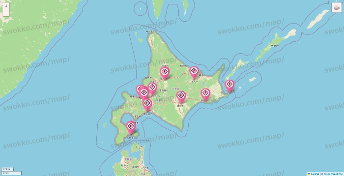 北海道のFIT365の店舗地図
