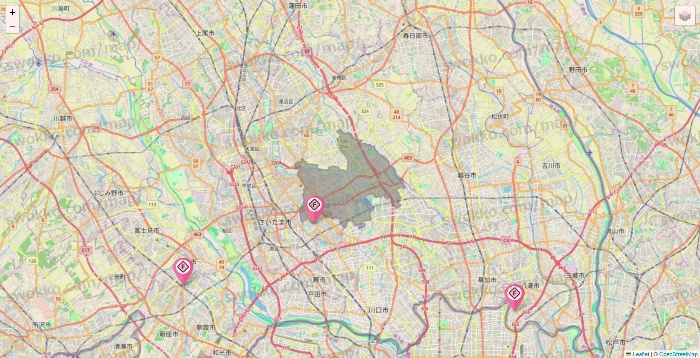 埼玉県のFIT365の店舗地図