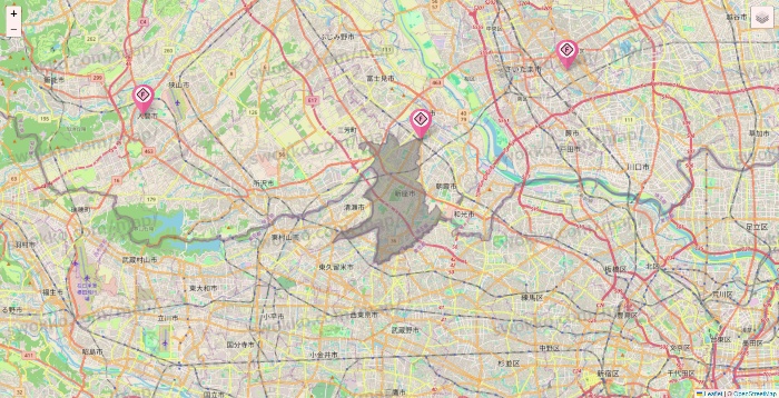 埼玉県のFIT365の店舗地図