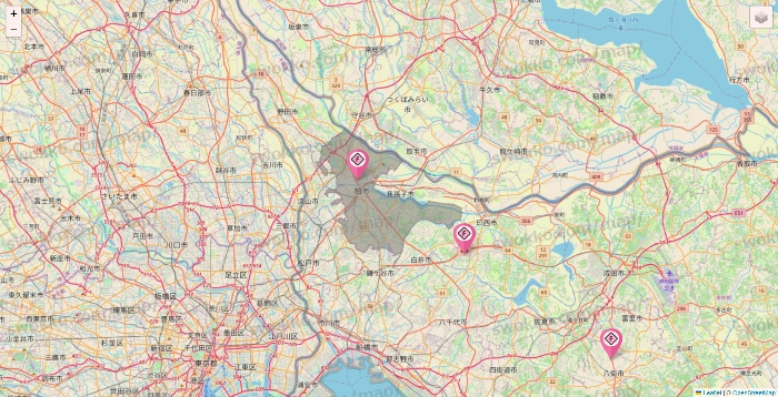 千葉県のFIT365の店舗地図