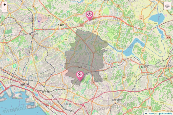 千葉県のFIT365の店舗地図