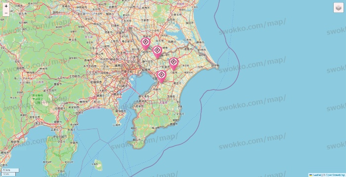 千葉県のFIT365の店舗地図