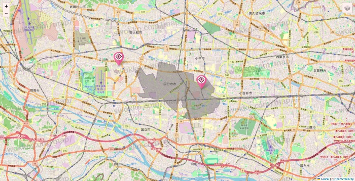 東京都のFIT365の店舗地図
