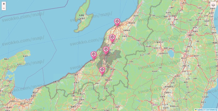 新潟県のFIT365の店舗地図