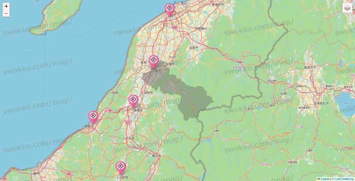 新潟県のFIT365の店舗地図