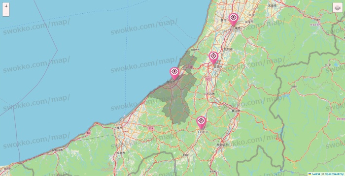 新潟県のFIT365の店舗地図