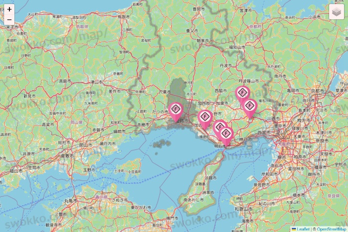 兵庫県のFIT365の店舗地図