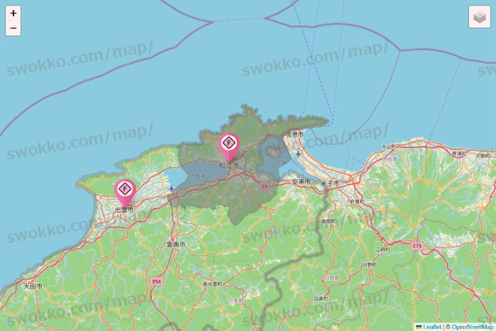 島根県のFIT365の店舗地図