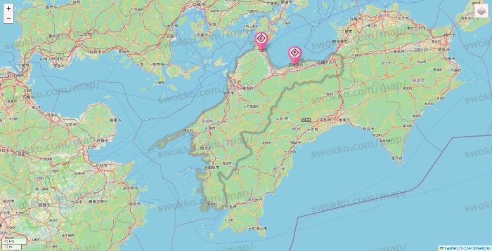 愛媛県のFIT365の店舗地図