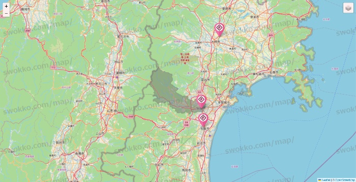 宮城県のFIT365の店舗地図
