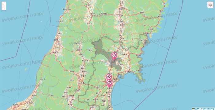 宮城県のFIT365の店舗地図