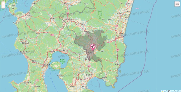 宮崎県のFIT365の店舗地図