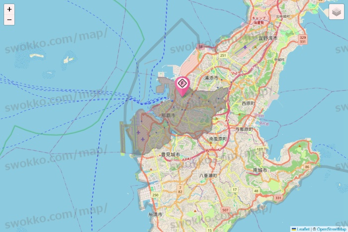 沖縄県のFIT365の店舗地図