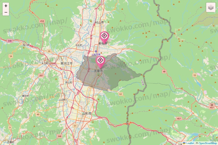 山形県のFIT365の店舗地図