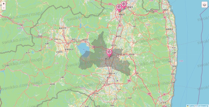 福島県のFIT365の店舗地図