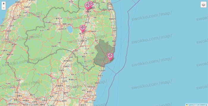 福島県のFIT365の店舗地図