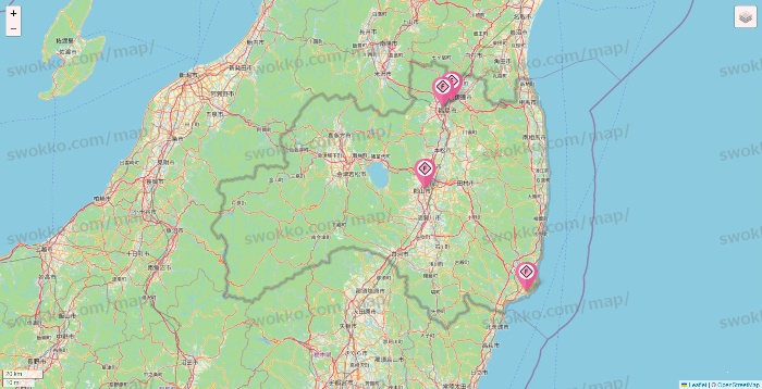 福島県のFIT365の店舗地図