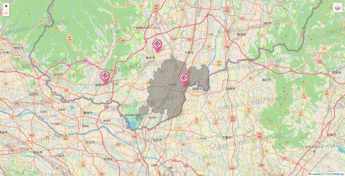 栃木県のFIT365の店舗地図