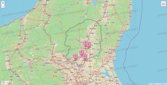 栃木県のFIT365の店舗地図