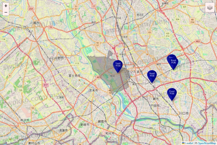 埼玉県のFoodStyle（フードスタイル）の店舗地図
