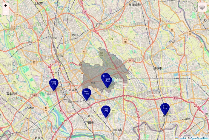 埼玉県のFoodStyle（フードスタイル）の店舗地図