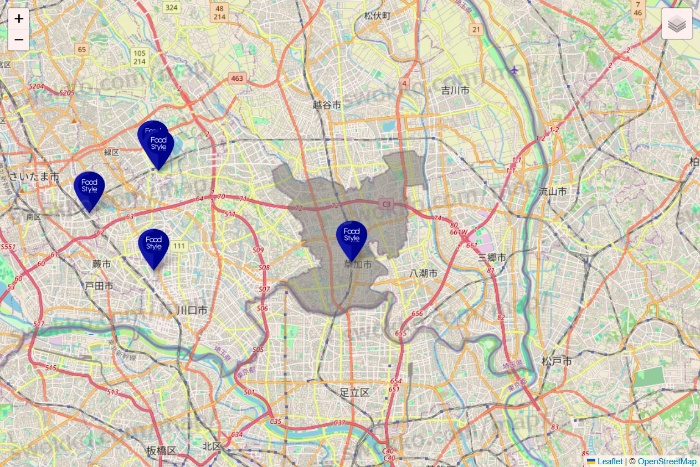 埼玉県のFoodStyle（フードスタイル）の店舗地図
