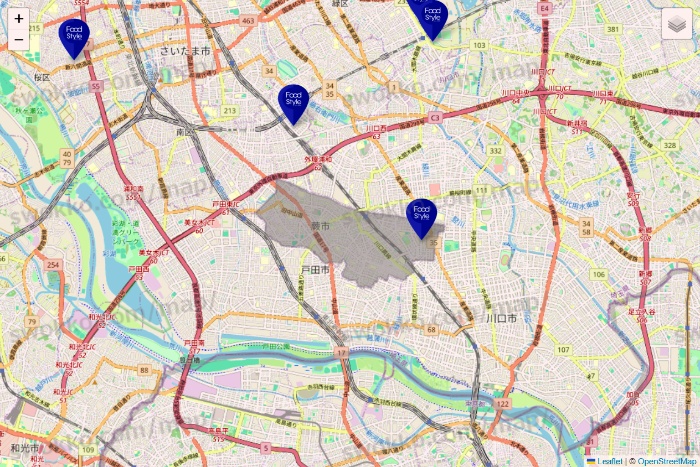 埼玉県のFoodStyle（フードスタイル）の店舗地図