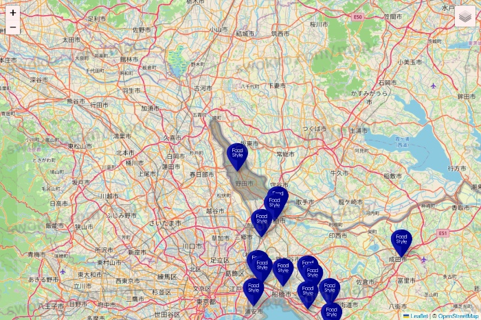 千葉県のFoodStyle（フードスタイル）の店舗地図