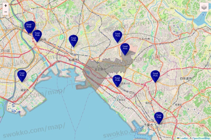 千葉県のFoodStyle（フードスタイル）の店舗地図