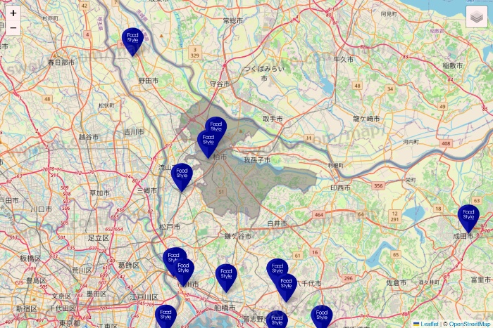 千葉県のFoodStyle（フードスタイル）の店舗地図