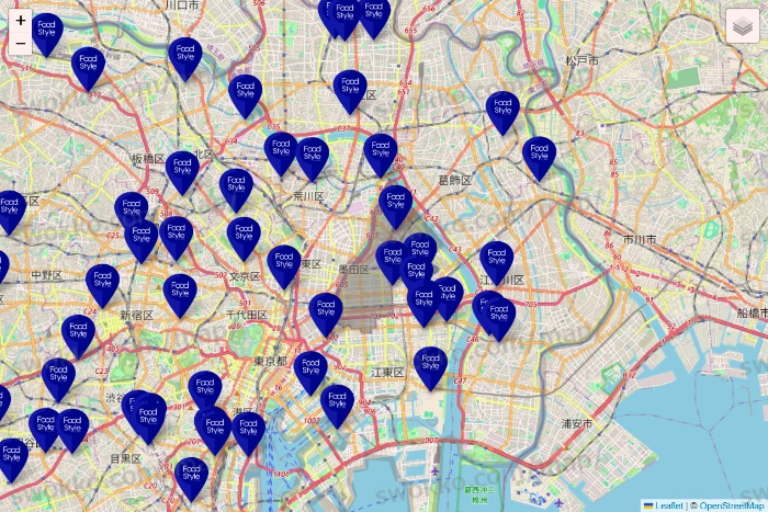 東京都のFoodStyle（フードスタイル）の店舗地図