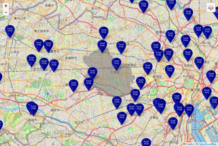 東京都のFoodStyle（フードスタイル）の店舗地図