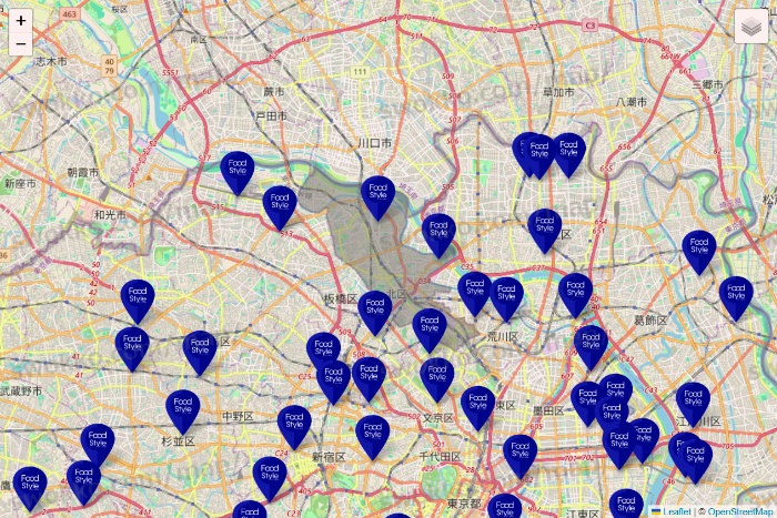 東京都のFoodStyle（フードスタイル）の店舗地図