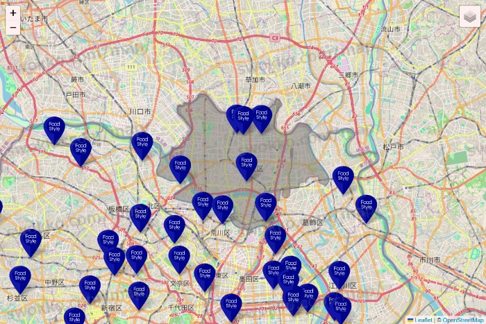東京都のFoodStyle（フードスタイル）の店舗地図