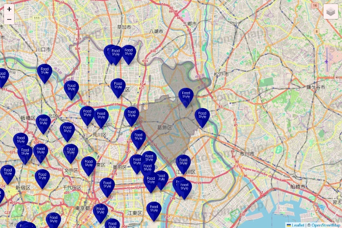 東京都のFoodStyle（フードスタイル）の店舗地図