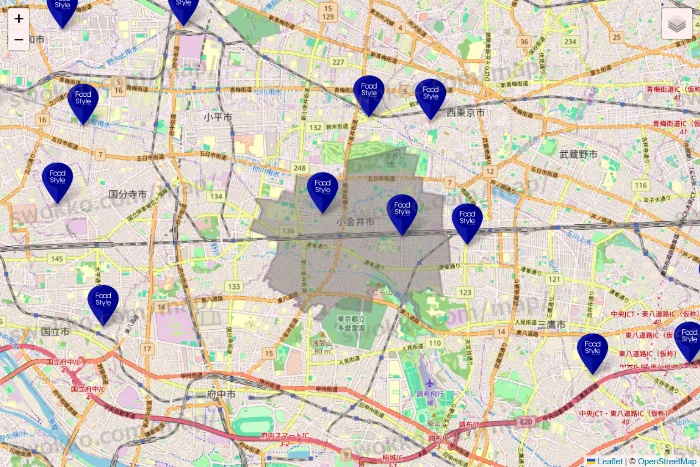 東京都のFoodStyle（フードスタイル）の店舗地図