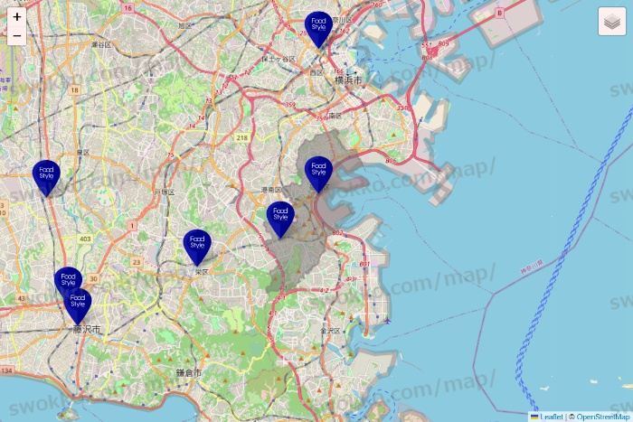 神奈川県のFoodStyle（フードスタイル）の店舗地図