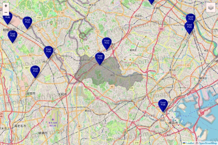 神奈川県のFoodStyle（フードスタイル）の店舗地図